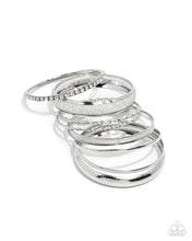 Load image into Gallery viewer, Smoldering Stack - Silver (Bangle) Bracelet
