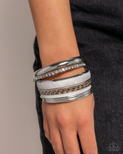 Load image into Gallery viewer, Smoldering Stack - Silver (Bangle) Bracelet
