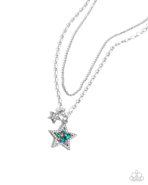 Stackable Stars - Green Necklace