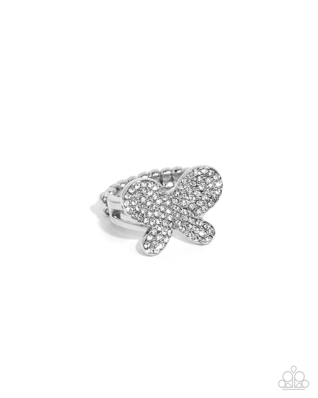 Aerial Anthem - White (Rhinestone) Heart Ring