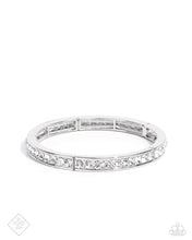 Load image into Gallery viewer, Dashing Demeanor - White (Rhinestone) Stretchy Bracelet (FFA-0824)
