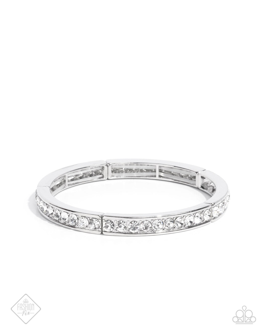 Dashing Demeanor - White (Rhinestone) Stretchy Bracelet (FFA-0824)