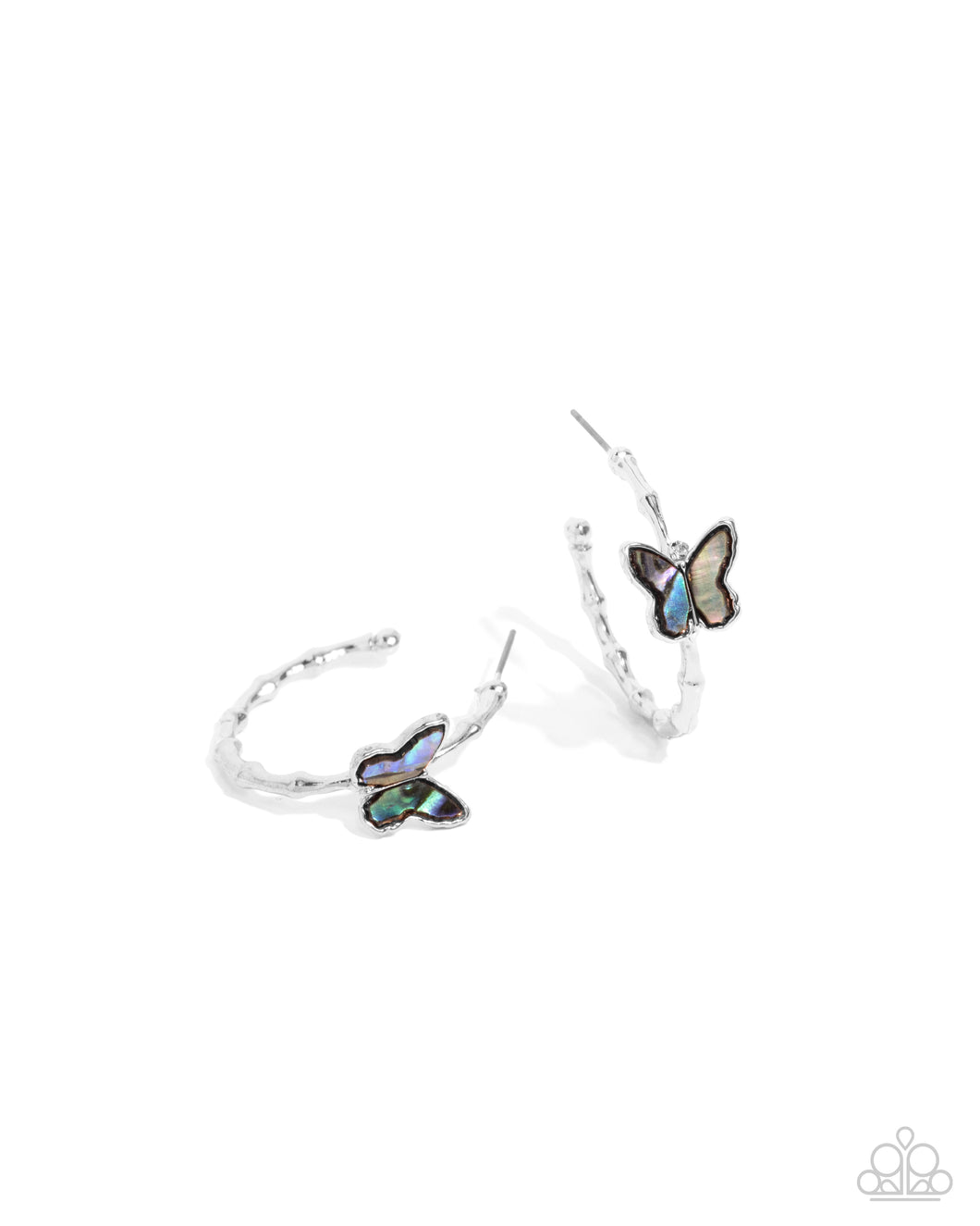 Butterfly Beginning - Blue (Butterfly) Hoop Earrng