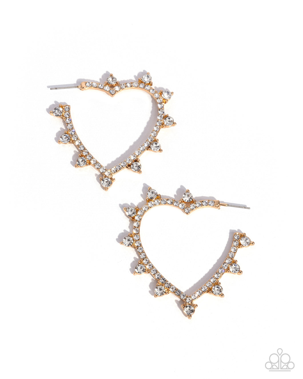 Excessive Elevation - Gold (Heart) Hoop Earring