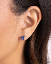 Load image into Gallery viewer, Triangular Twinkle - Blue Post Earring
