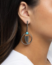 Load image into Gallery viewer, Feathered Future - Blue (Turquoise) Post Earring
