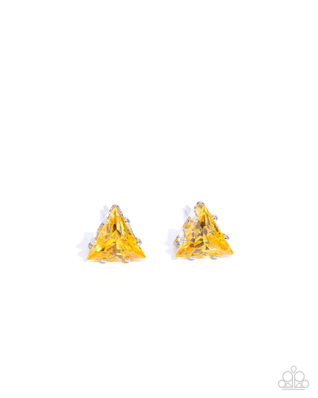 Triangular Twinkle - Yellow (Cubic Zirconia) Post Earring