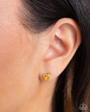 Load image into Gallery viewer, Triangular Twinkle - Yellow (Cubic Zirconia) Post Earring
