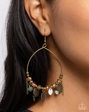 Load image into Gallery viewer, Feathered Fringe - Brass Earring
