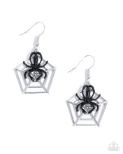 Load image into Gallery viewer, Spiderweb Statement - Black Earrings
