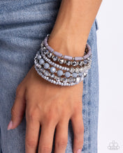 Load image into Gallery viewer, Stacked Surprise - Silver Bracelet
