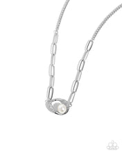 Load image into Gallery viewer, Tilted Tutor - White (Rhinestone) Necklace
