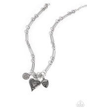 Load image into Gallery viewer, Greater Love - White (Rhinestone) Charm Necklace
