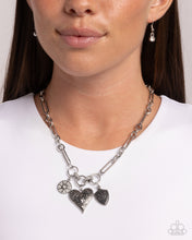 Load image into Gallery viewer, Greater Love - White (Rhinestone) Charm Necklace
