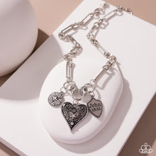 Load image into Gallery viewer, Greater Love - White (Rhinestone) Charm Necklace
