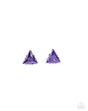 Load image into Gallery viewer, Triangular Twinkle - Purple Post Earring
