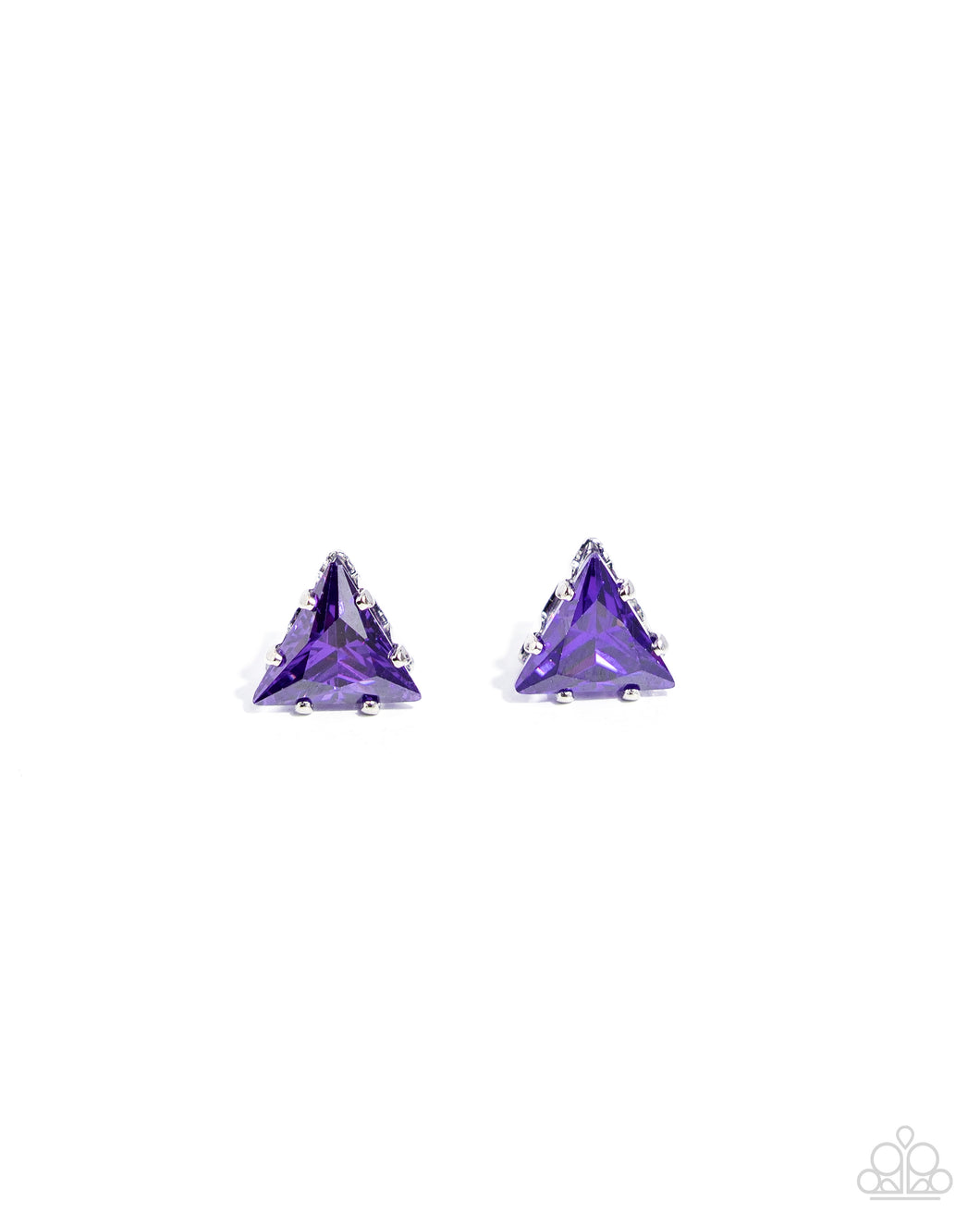 Triangular Twinkle - Purple Post Earring