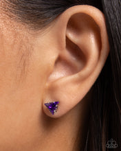 Load image into Gallery viewer, Triangular Twinkle - Purple Post Earring
