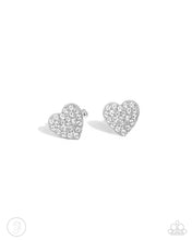 Load image into Gallery viewer, As Far As It GLOWS - White (Rhinestone Heart) Cuff Earring
