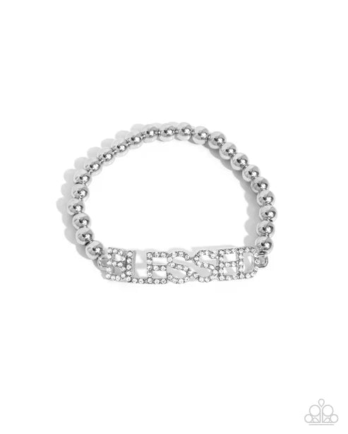 Blessed Bounty - White (Rhinestone) Bracelet