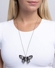 Load image into Gallery viewer, Whimsical Weekday - Black (Hematite Butterfly) Necklace
