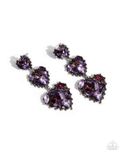 Load image into Gallery viewer, Lovable Lure - Purple (Rhinestone Heart) Post Earring
