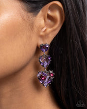 Load image into Gallery viewer, Lovable Lure - Purple (Rhinestone Heart) Post Earring
