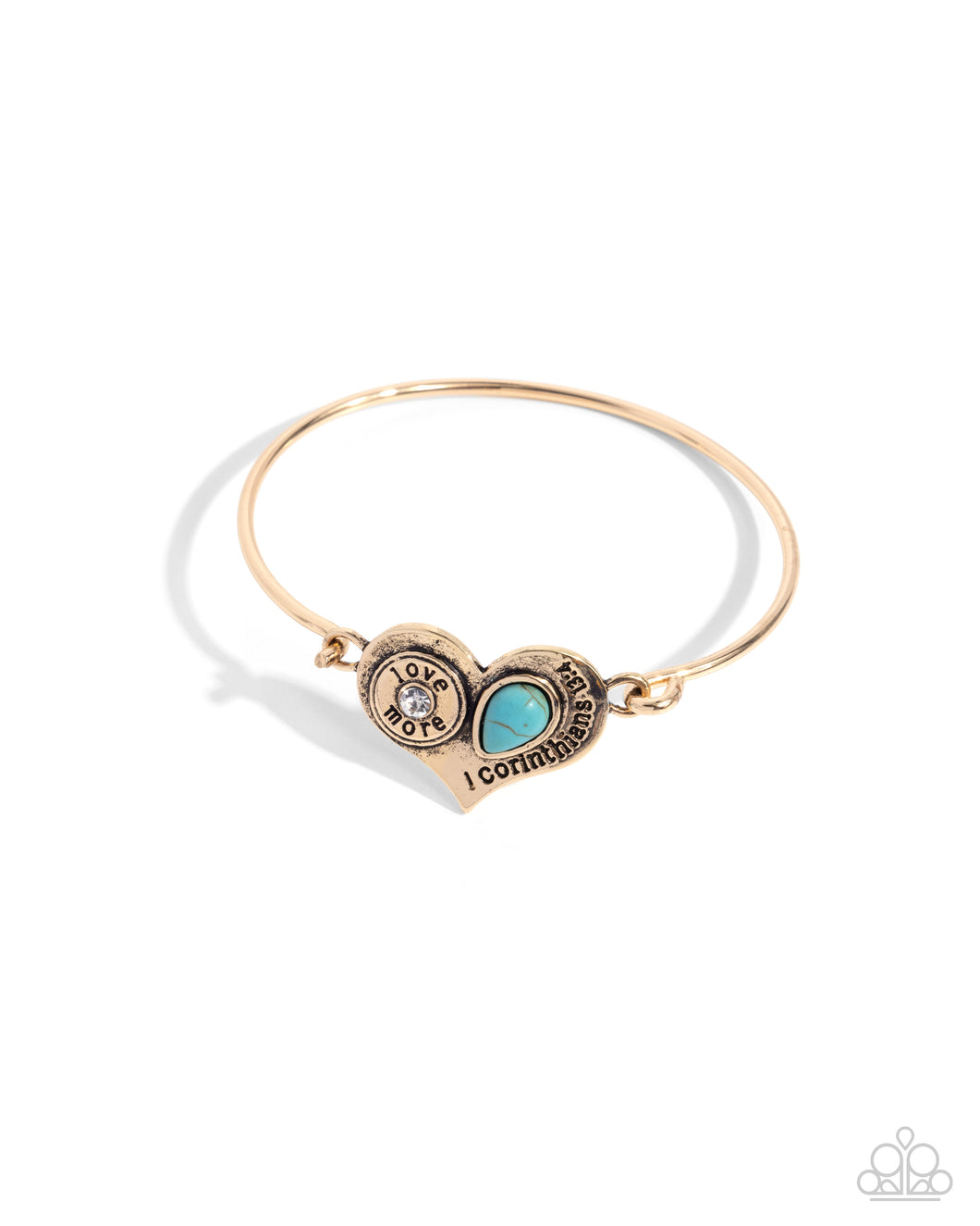 Give More Love - Gold (Turquoise) Heart Bracelet