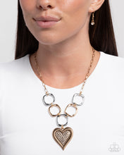 Load image into Gallery viewer, Focused Affection - Gold (Heart) Necklace
