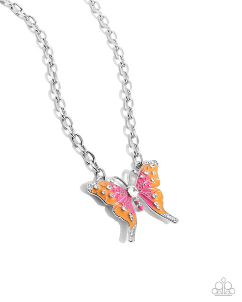 Soft Landing - Orange (Butterfly) Necklace
