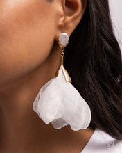 Load image into Gallery viewer, Corps de Ballet - Gold (White Tulle Flower) Earring
