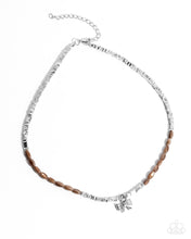 Load image into Gallery viewer, Dainty Dimension - Brown (Silver Bow) Necklace
