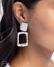 Load image into Gallery viewer, STARE and Square - Silver Clip-On Earring

