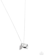 Load image into Gallery viewer, Keep it LEAF - White Rhinestone Leaf (Silver Heart) Necklace
