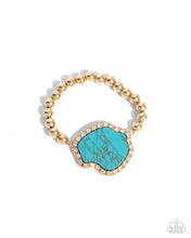 Load image into Gallery viewer, Complete Look - Gold (Turquoise) Set: Digging Deep - Gold Necklace and Earthy Excavation - Gold Bracelet  (BB-GD-GW)
