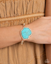 Load image into Gallery viewer, Complete Look - Gold (Turquoise) Set: Digging Deep - Gold Necklace and Earthy Excavation - Gold Bracelet  (BB-GD-GW)
