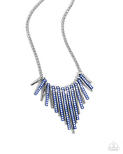 Load image into Gallery viewer, Complete Look Blue Set: Fashionable Fringe - Blue Necklace and Colored Cameo - Blue Bracelet (Necklace and Bracelet Complete Set) - BB-BL-ZU
