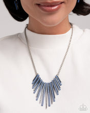 Load image into Gallery viewer, Complete Look Blue Set: Fashionable Fringe - Blue Necklace and Colored Cameo - Blue Bracelet (Necklace and Bracelet Complete Set) - BB-BL-ZU
