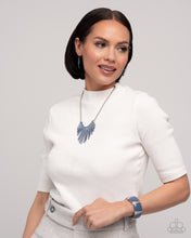 Load image into Gallery viewer, Complete Look Blue Set: Fashionable Fringe - Blue Necklace and Colored Cameo - Blue Bracelet (Necklace and Bracelet Complete Set) - BB-BL-ZU
