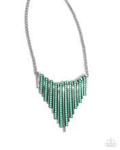Load image into Gallery viewer, Complete Look Green Set: Fashionable Fringe - Green Necklace and Colored Cameo - Green Bracelet (Necklace and Bracelet Complete Set) -BB-GR-ZT

