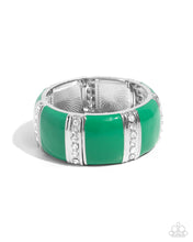 Load image into Gallery viewer, Complete Look Green Set: Fashionable Fringe - Green Necklace and Colored Cameo - Green Bracelet (Necklace and Bracelet Complete Set) -BB-GR-ZT
