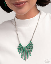 Load image into Gallery viewer, Complete Look Green Set: Fashionable Fringe - Green Necklace and Colored Cameo - Green Bracelet (Necklace and Bracelet Complete Set) -BB-GR-ZT

