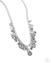 Load image into Gallery viewer, Complete Look - White Rhinestone  (Charm) Set: LOCK of Love - White Necklace and Luxurious Locks - White Bracelet (BB-WT-GJ)
