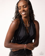 Load image into Gallery viewer, Complete Look - Black and Red (Heart) Necklace and Bracelet Set -Friendly Fringe - Black Necklace and Friendly Finale - Black Bracelet (BB-BK-FF)
