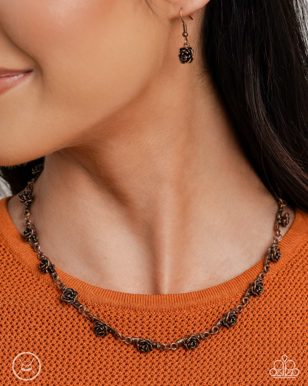 Complete Look - Copper Set: Rosy Reputation - Copper Necklace and Botanical Blend - Copper Bracelet (BB-CP-ES)