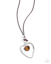 Load image into Gallery viewer, Lovely to Sit With You - Brown (Tiger's Eye Heart) Necklace
