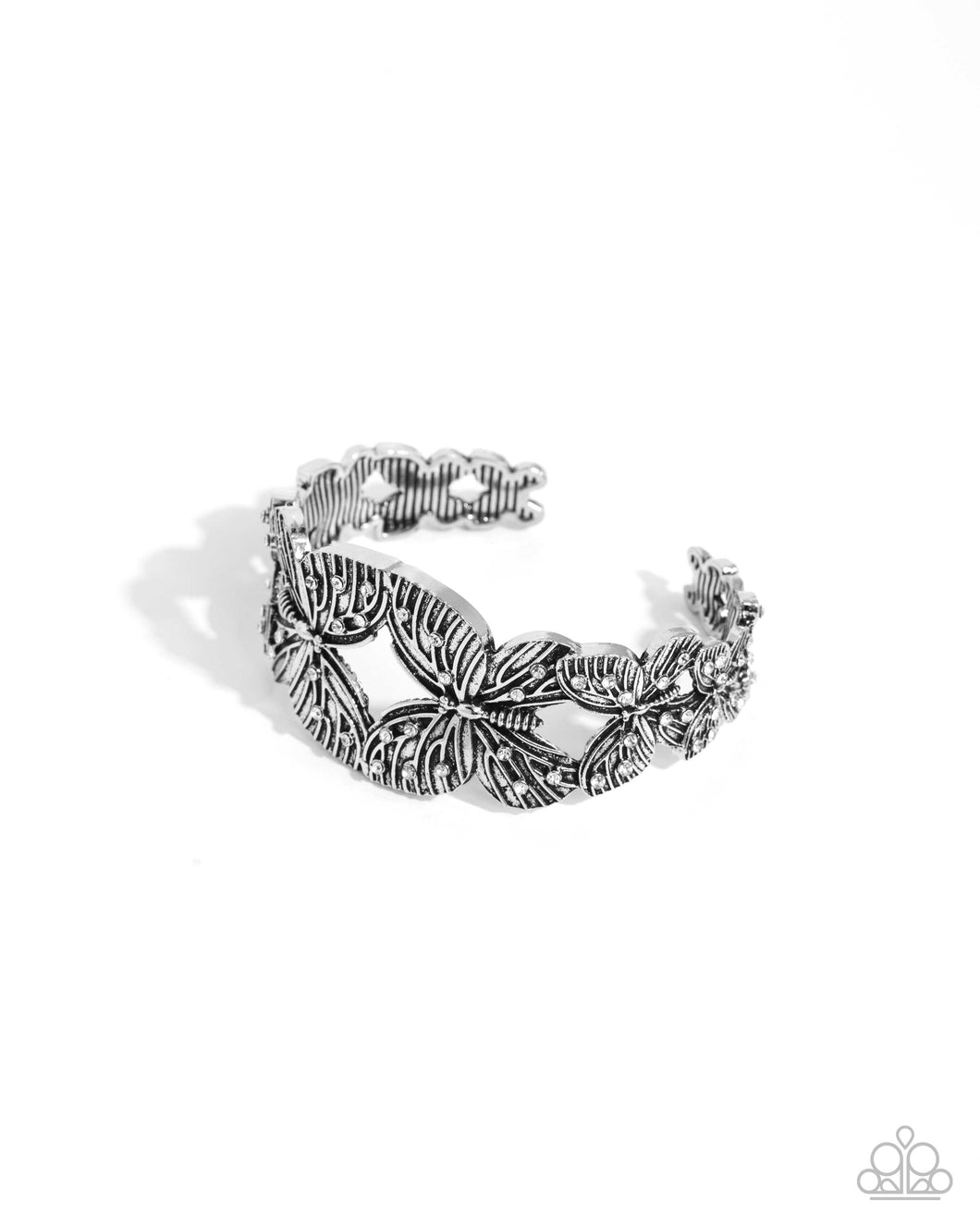 Mariposa Makeover - White (Rhinestone) Butterfly Bracelet