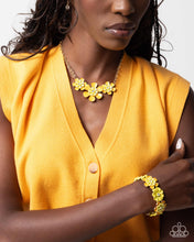 Load image into Gallery viewer, Complete Look - Yellow Necklace and Bracelet Set -Botanic Beginner - Yellow Necklace and Exhilarating Elegance - Yellow Bracelet (BB-YW-EK)
