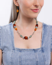 Load image into Gallery viewer, Complete Look - Orange - Necklace and Bracelet Set -Beauty Culture - Orange Necklace and Sturdy Season - Orange Bracelet (BB-OG-DZ)
