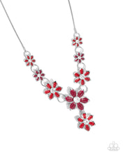 Load image into Gallery viewer, Complete Look - Red (Flower) Set:Compatibly Chic - Red Necklace and Compatibly Charming - Red Bracelet (BB-RD-DI)
